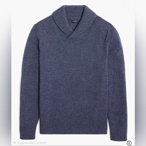 J.Crew Supersoft Lambswool Blend Shawl Collar Sweater Mens Navy Blue Size Small